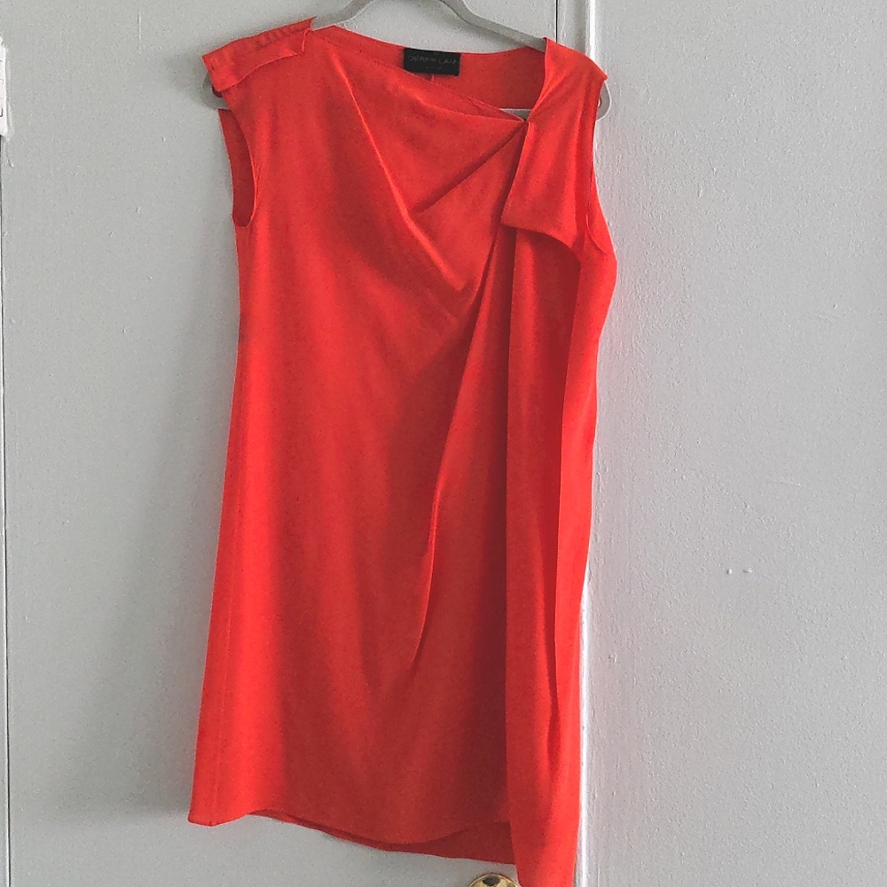 Derek Lam Red Asymmetrical Silk Dress
